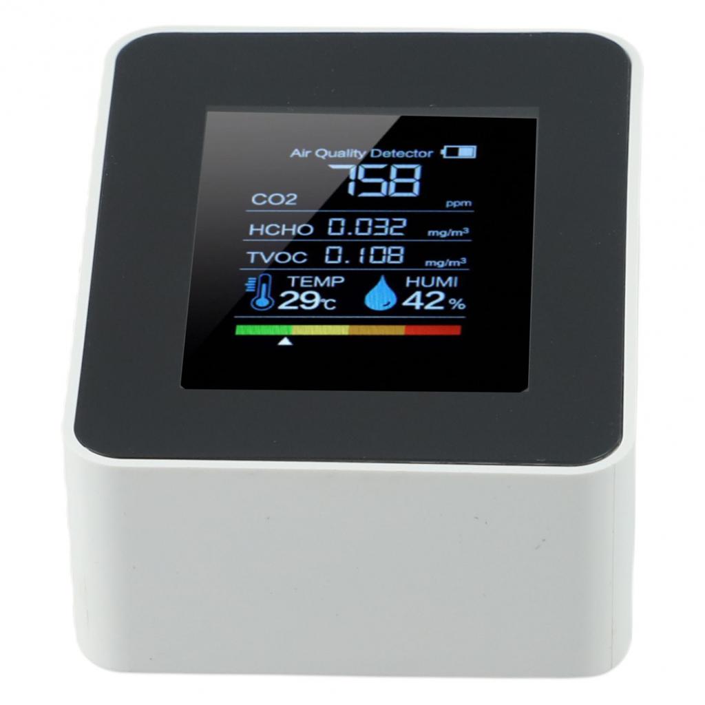 Carbon Dioxide Detector 5-in-1 Air Quality Detector Audible Alarm Easy To Use