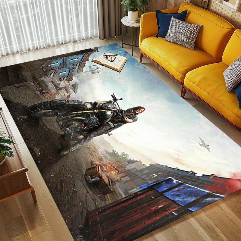 Postapocalyptic Biker Living Room Nonslip Area Rug Soft Carpet For Bedroom Game Playroom Sofa Office Home Decor Doormat Christmas Gift C9302215