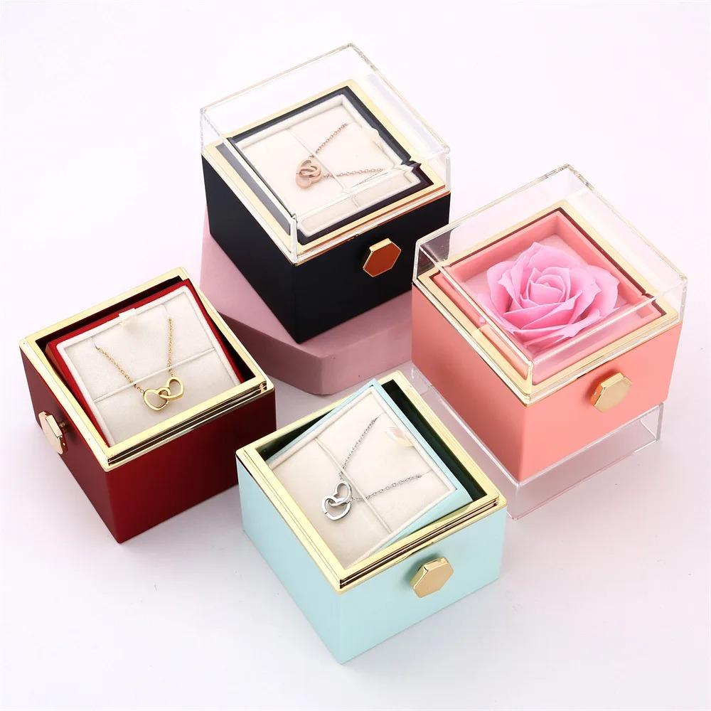 Eternal Rose Rose Jewelry Gift Box Ring Display Jewelry Display Rack for Girlfriend and Mom Gift
