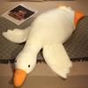 White Goose Plush Toy Super Soft Goose Stuffed Animals Plushie Huging Pillow Yellow Duck Peluche Birthday Gifts for Kids