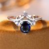 Minimalist Blue Zircon Rings for Women Small Round Rings Silver Color Thin Finger Stacking Wedding Bands CZ Jewelry