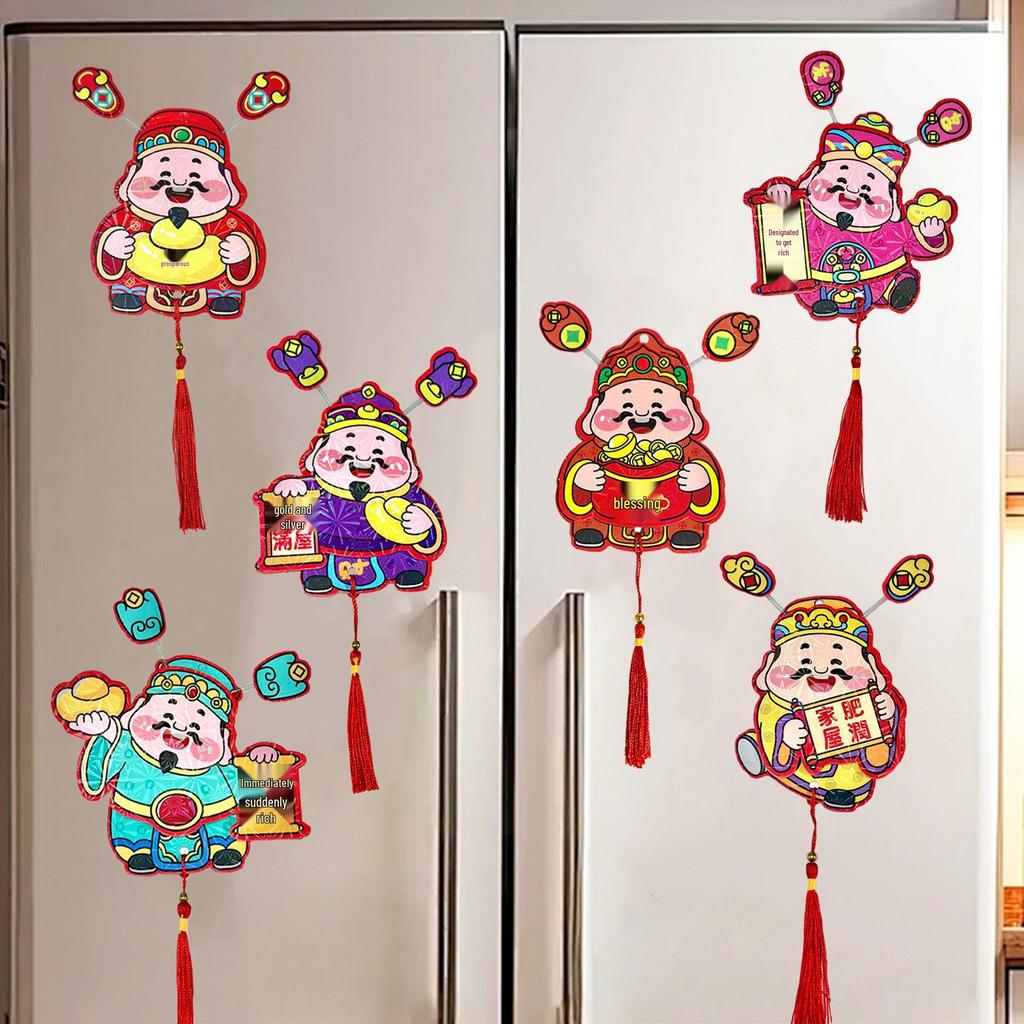 Трехмерный магнит Бога богатства: Праздничное новогоднее украшение для горшечных растений и гостиных