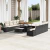 VidaXL 11-piece Garden Sofa Set Black Poly Rattan, Modern Outdoor Furniture for Garden and Terrace 3362765