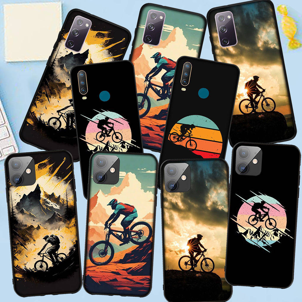 Чехол для телефона Samsung Galaxy S25 S24 S23 iPhone 16 15 Xiaomi Redmi Note 14 13 12 16E X 11 Pro Max OPPO Moto Huawei Mountain Bike Cycling Art Poster