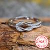 Unique Knot 925 Sterling Silver Rings for Women Eternal Wedding Bridal Jewelry Elegant Daily Accessories