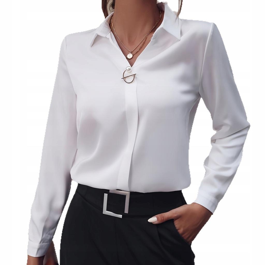 black elegant women' BLOUSE with a collar, chic formal SHIRT