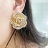 Fashionable Exaggerated Earrings Rhinestones Flowers Women's Earrings Banquet Luxury Jewelry Accessories