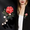 Zircon Peony Flower Brooches Sparkling Waist Fastening Pins  Waist Accessorizing