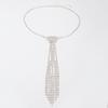 Exaggerated Tie Shape Necklace Charm Crystal Chain Choker Rhinestone Tassel Necklace  Girls