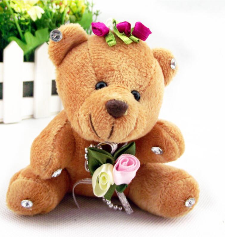 Медведь плюшевые игрушки маленькая подвеска свадебные медведи мягкая игрушка сделай сам мультфильм букет кукла для детей распродажа 10 см рождество