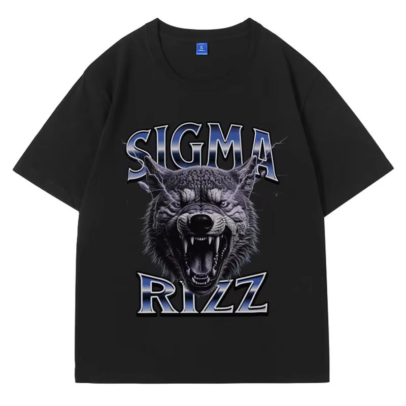 Футболка Sigma Rizz, забавные футболки с мемами и графическим принтом, мужская одежда, эстетика 90-х, подарок для него, короткий рукав, ретро-топы Harajuku Streetwear