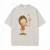 Washed Vintage Funny Yoshitomo Nara No T Shirt Men Women Casual Humor Tshirt Male Cotton Oversized Short Sleeve Tees Streetwear
