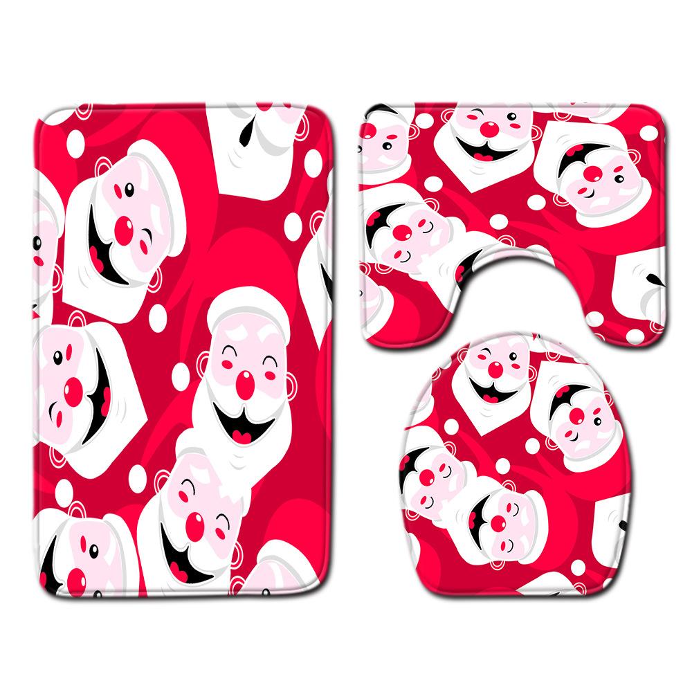 Рождественская шторка для душа, коврик для пола, комбинация из четырех предметов, ковер для ванной комнаты и туалета, коврик для душевой комнаты, коврик для ног