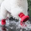 4pcs/set Adjustable Non-Slip Dog Shoes Wear-Resistant Waterproof Dog Boots  Indoor Outdoor