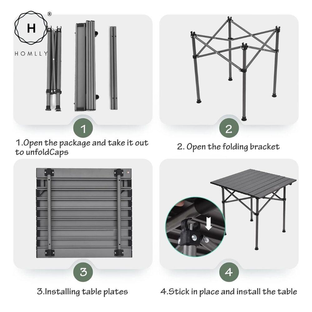 Homlly Joqii Foldable Outdoor Camping Table Chair
