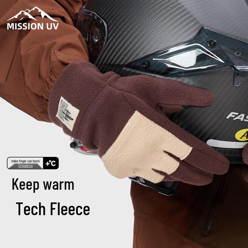MISSION UV Men's Winter Fleece-Lined Touchscreen Gloves