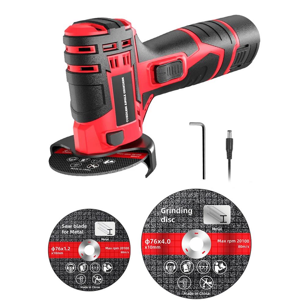 Угловая шлифмашина 12В 1200 об/мин Электрическая полировальная шлифовальная машина Мини аккумуляторная резка Алмазная отрезная шлифмашина Автомобильный электроинструмент