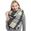 Autumn and Winter New Circle Yarn Polyester Spiked Wool Double-sided Colour Check Square Scarf Scarf Female Scarf Shawl