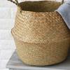 Seaweed Wicker Basket for Dirty Cloth, Laundry Storage Bakset, Hand Woven, FLower Plant Pot, Home Garden Cesta Mimbre