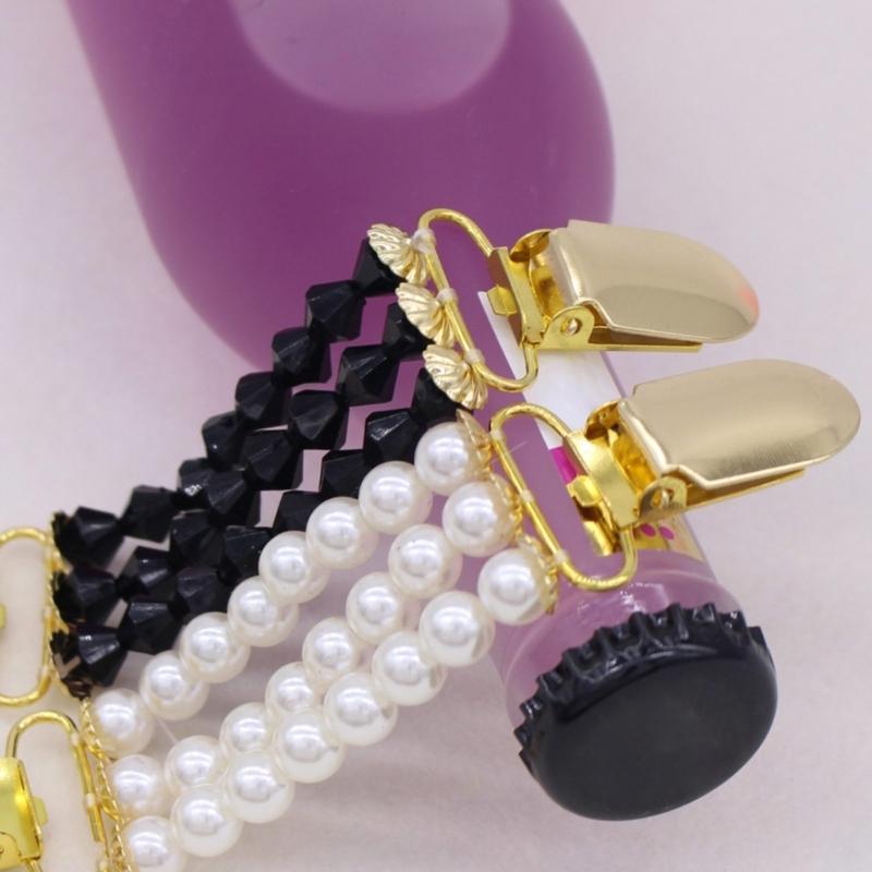 Vintage Beaded Pearls Sweater Cardigan Clip Elegant Clothing Jewelry Acrylic Texture Beaded Shawl Clip Present for Women