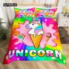 Пододеяльник с изображением радужного единорога, милый, мечтательный, с изображением лошади, комплект постельного белья с изображением маленького единорога, для девочек-подростков, милые подарки