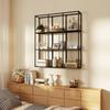 Industrial Wall Shelf with 9 Compartments, Metal Shelf for Collectibles, Ideal for Home Decor, Black