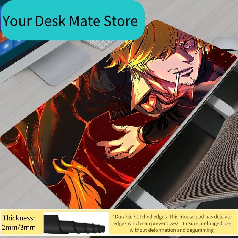 Mouse Pad Notbook Gamer Large Keyboard NonSlip Rubber Computer Carpet Desk Mat PC Gamer One Piece Sanji MousePad Youth Gifts