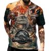 Printed Short Sleeved T-shirt Loose Fit Animal Men's Shirt