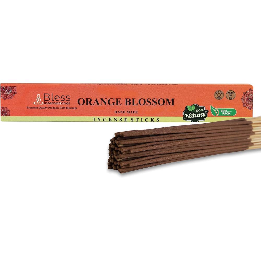 Bless-Orange-Blossom-Incense-Sticks 100%-Natural-Handmade-Hand-Dipped-Incense-Sticks Organic-Chemicals-Free for-Purification-Relaxation-Positivity