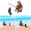 Fishtank Resin Decoration Aquariums Realistic Fisherman Landscapes Figurine Fishing Man Shelter House Ornament Landscape