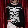 Готический свитер-пуловер женский Y2K Printed Top осень Хэллоуин свитер темный субкультура череп свободный свитер с длинными рукавами для женщин