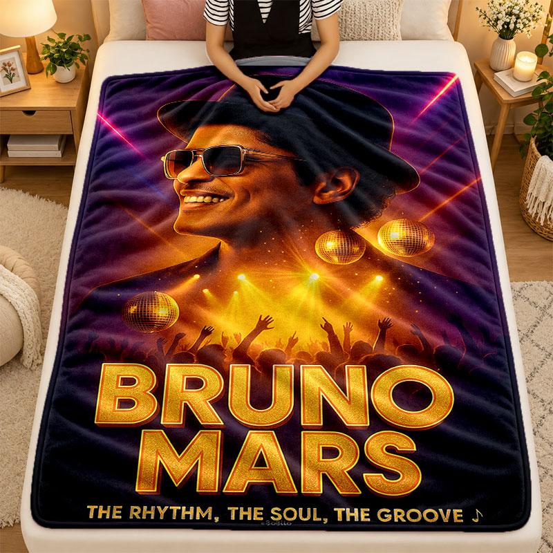 Flannel BlanketBruno Mars Warm Soft Throw Blanket for Indoor Sofa Bed Living Room Use