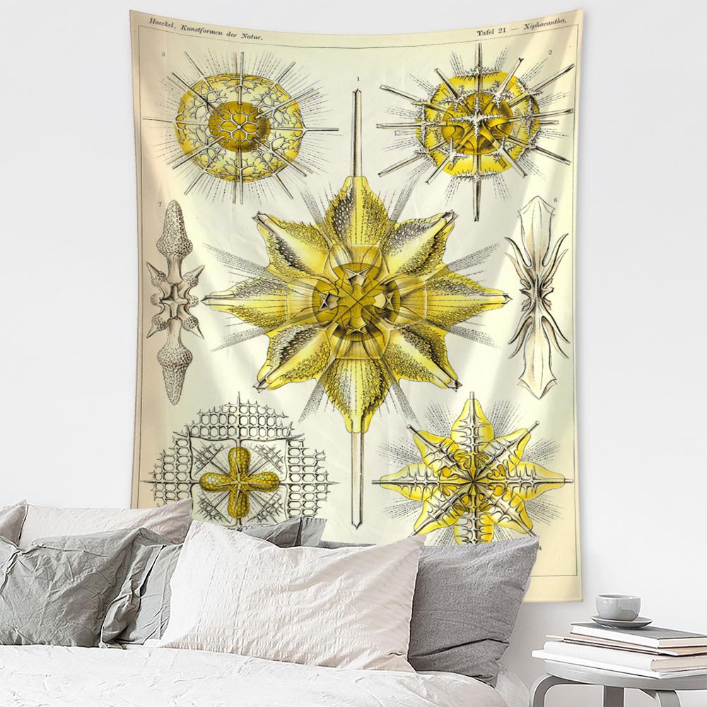 Карта идентификации подводных насекомых, настенный гобелен в богемном стиле, психоделическое колдовство, искусство, загадочный домашний декор