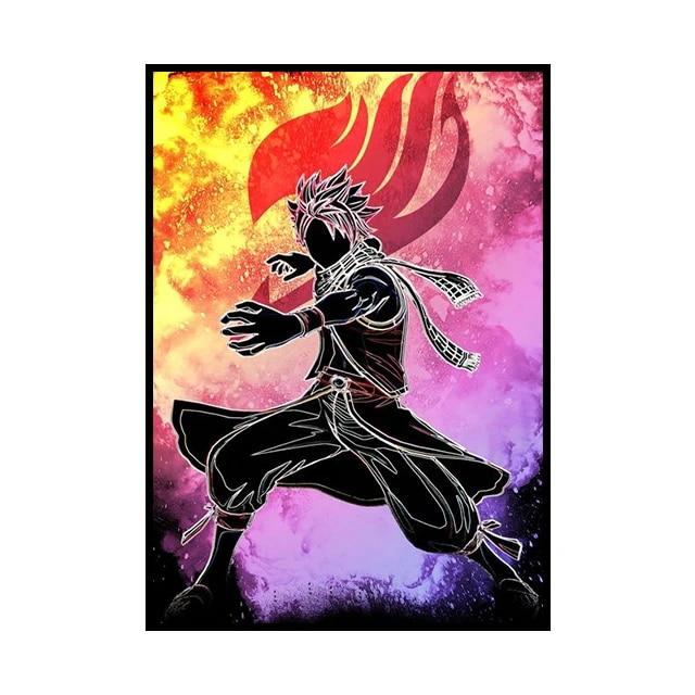 Японское аниме-персонаж, украшение, фреска, плакат «Хвост феи», холст, живопись и настенные художественные принты для детской комнаты для современного домашнего декора, без рамки