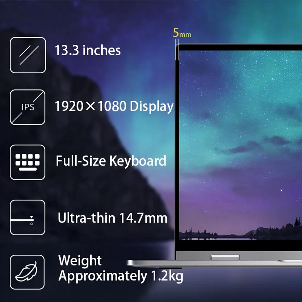 BMAX Y13 Laptop Intel Gemini Lake N4120 13.3” 360 Degree Convertible Full Metal Case 8GB LPDDR4 RAM 256GB SSD Windows11 Notebook Russian Calligraphy