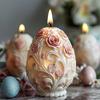 3D 2025 DIY Flower Relief Egg Candle Silicone Mold Rose Flower Easter Egg Resin Mold Peony Flower Relief Egg Decor Gypsum Mold