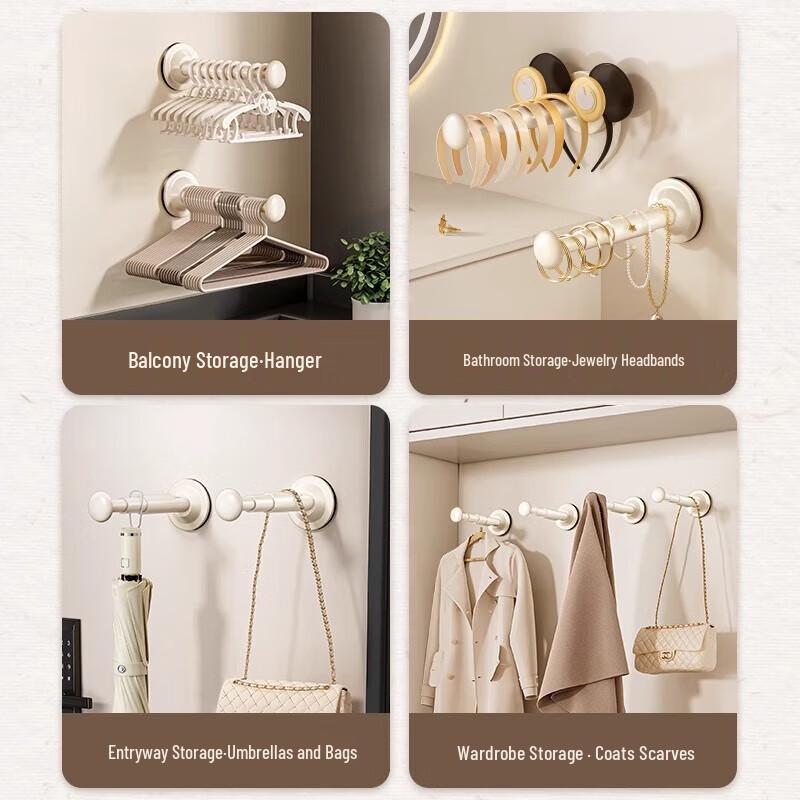 Bai Han Suction Cup Retractable Clothes Hanger