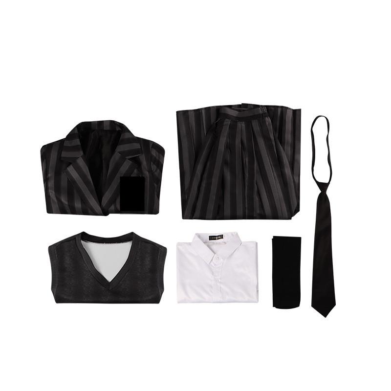 Wednesday Addams Role Playing Adult School Uniform Costume Set For Halloween Events And Cosplay