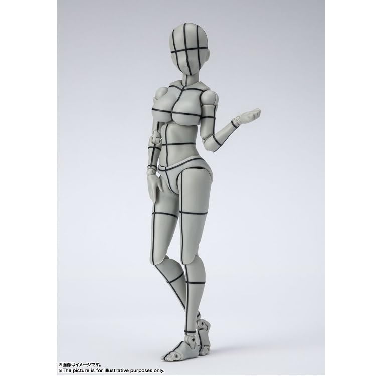 TAMASHII NATIONS S.H.Figuarts Body-chan - Kentaro Yabuki - Edition Wireframe (Gray Color Ver.) (Rerelease) Approximately 135mm PVC & ABS Pai