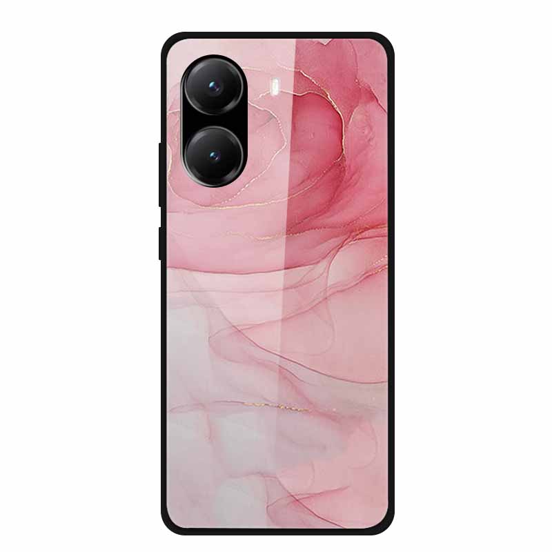 Закаленное Стекло Чехол для Poco X7 Pro Задняя Крышка ПК Жесткие Ударопрочные Чехлы для Xiaomi PocoX7 Pro Funda Мраморная Текстура Модный Coque