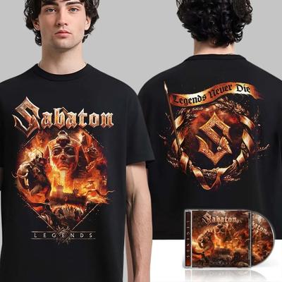 Sabaton Legends Двусторонний Графический Принт Футболка Хэви-метал Группы
