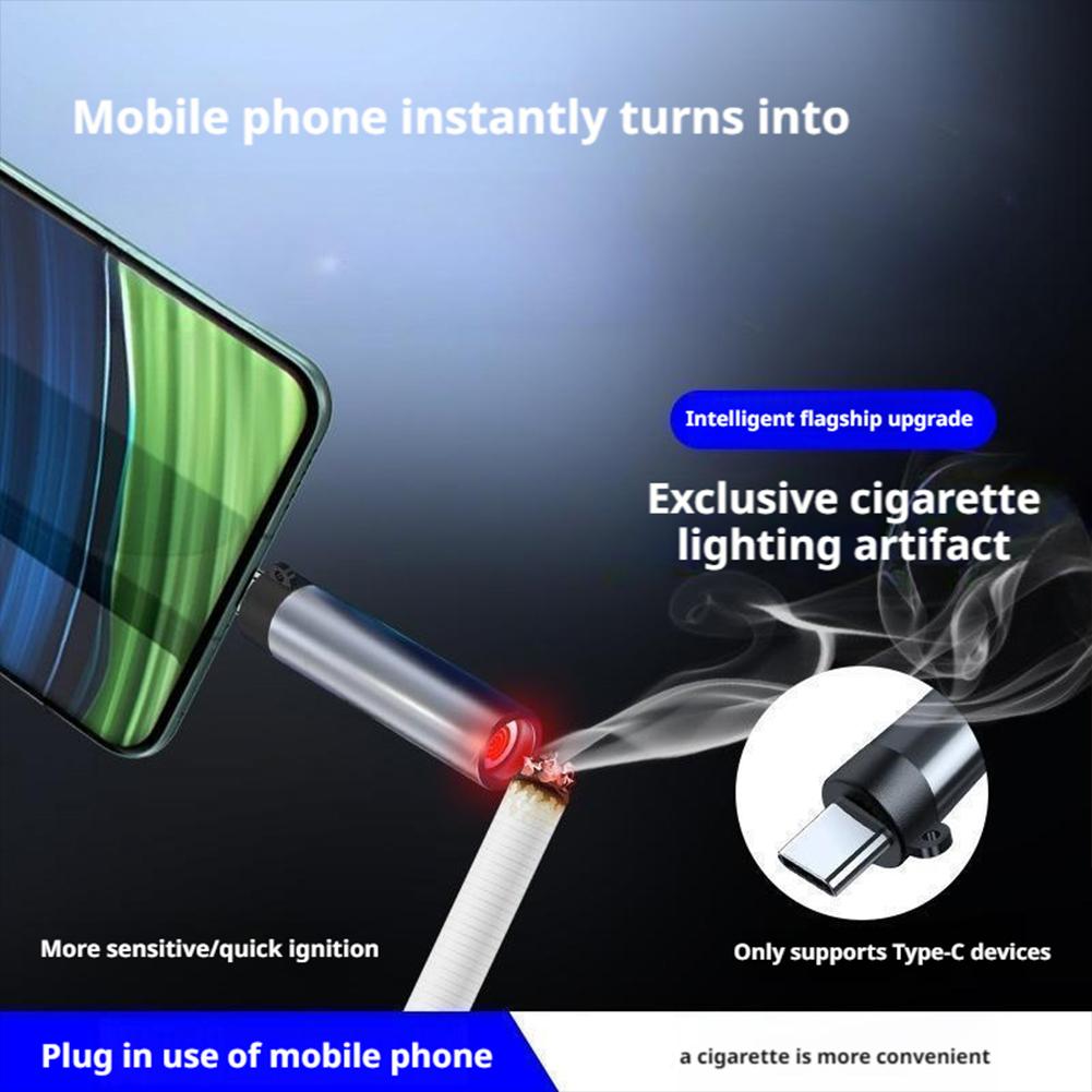 1/2 шт. USB Type-C мини зажигалка без встроенного аккумулятора портативная электрическая зажигалка маленькая беспламенная ветрозащитная для улицы