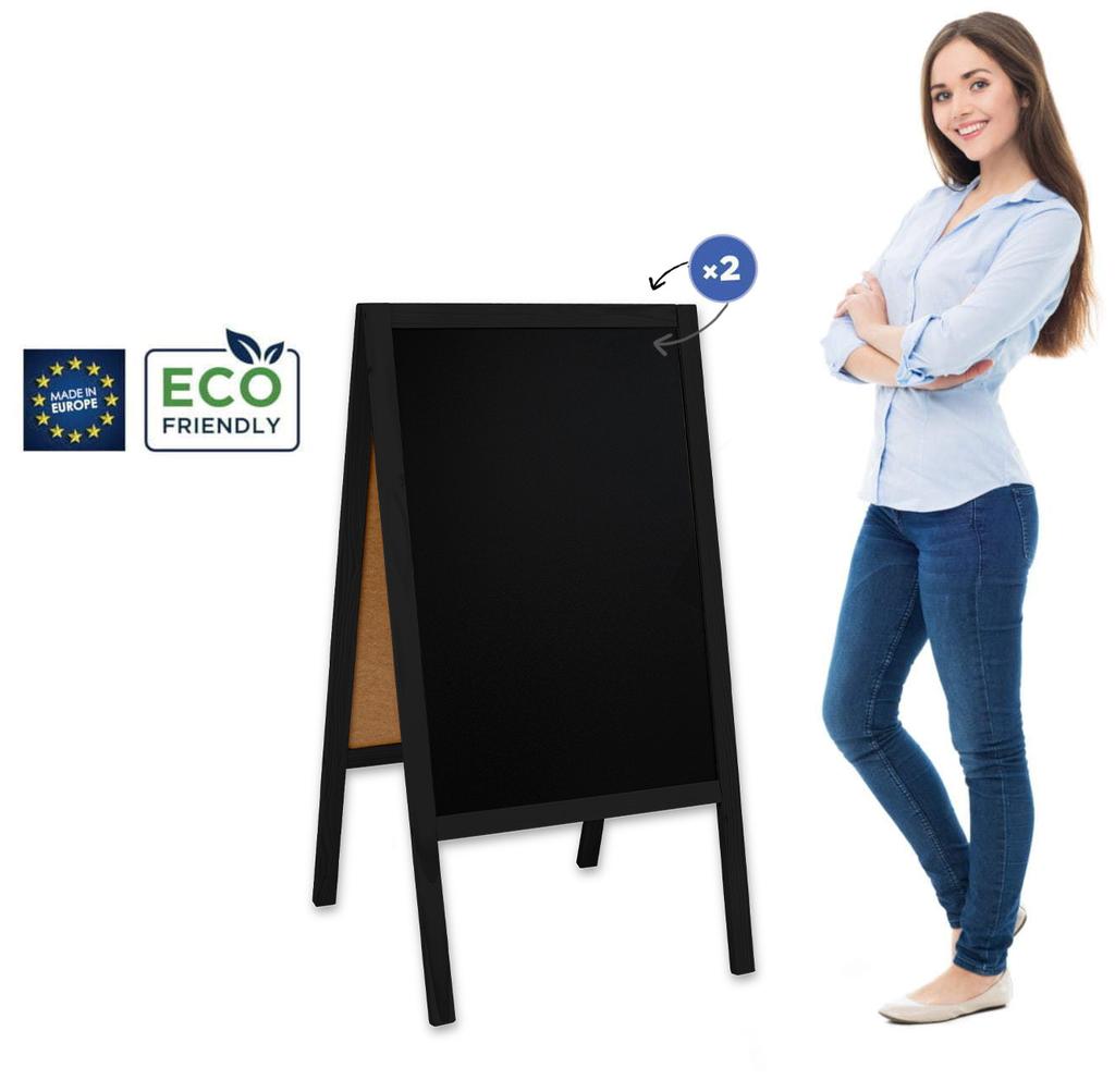 Classic L wooden sign (61x118 cm) - black