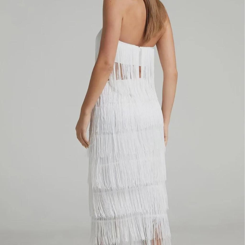 2022 One-Shoulder Two-Piece Tube Top and Tassel Long Skirt Set