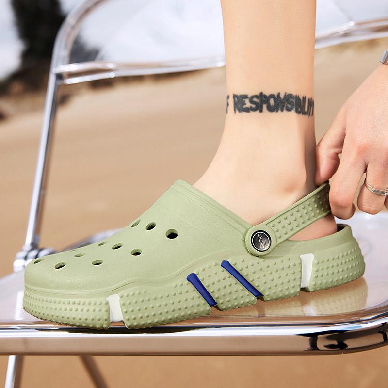 Сандалии унисекс, летняя садовая обувь, пляжная обувь с отверстиями, мужская обувь, женские тапочки