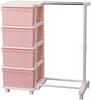 JEJ SEEDS Hanger Rack Chest & 4-Drawer Set, Pink, SIU-4-PI-H