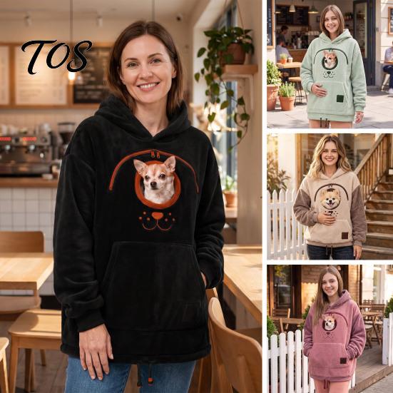 Animal Snuggle Pocket Shirt Cat Hoodie with Pouch, Pet Carrier Sweatshirt for Dog & Cat, Hooded Pullover, Comfortable Resting Pouch Kangaroo