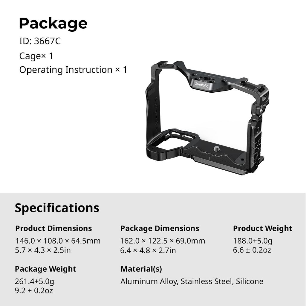 SmallRig Camera Cage for Sony Alpha 7R V 7 IV 7S III 1 7R IV 7 V 3667C / / / / / -