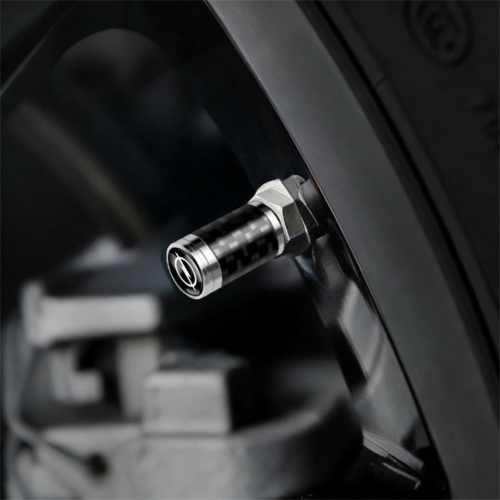 Car Metal Carbon Fiber Wheel Tires Valve Caps Tyre Cover For Opel Astra Mokka Zafira Vectra OPC Insignia Vivaro Corsa H G Combo