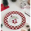 Christmas Theme Ceramic Dinner Plates Home Dinner Plate Dessert Dish Creative Retro French Style Santa Claus Fruit Snack Plates